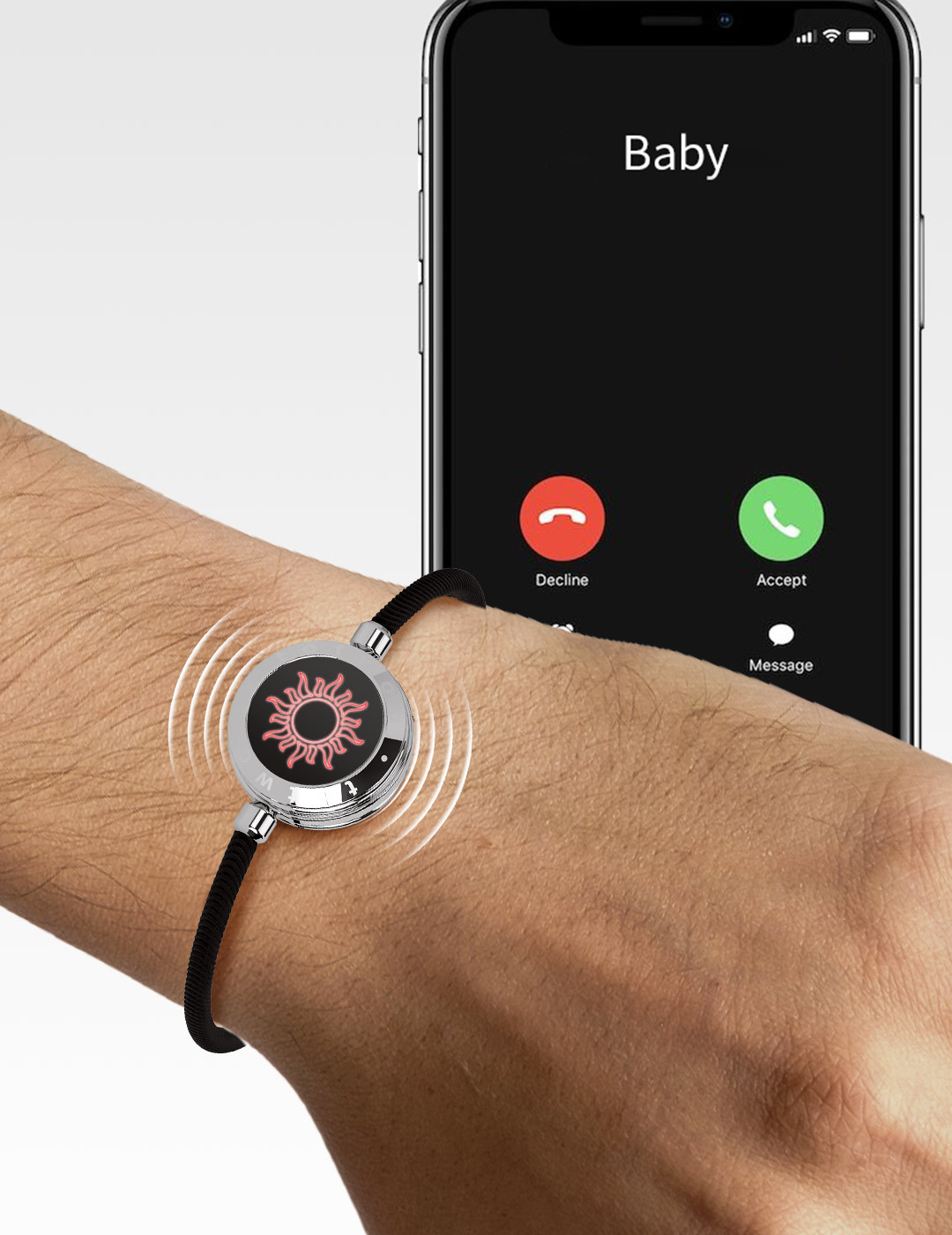 TOTWOO Sun-Moon Long Distance Smart Sensing Touch Bracelets for Couples, Vibration & Light up for Love Couples Bracelets | Long Distance Relationship Gifts for Girlfriend Bluetooth Pairing Jewelry