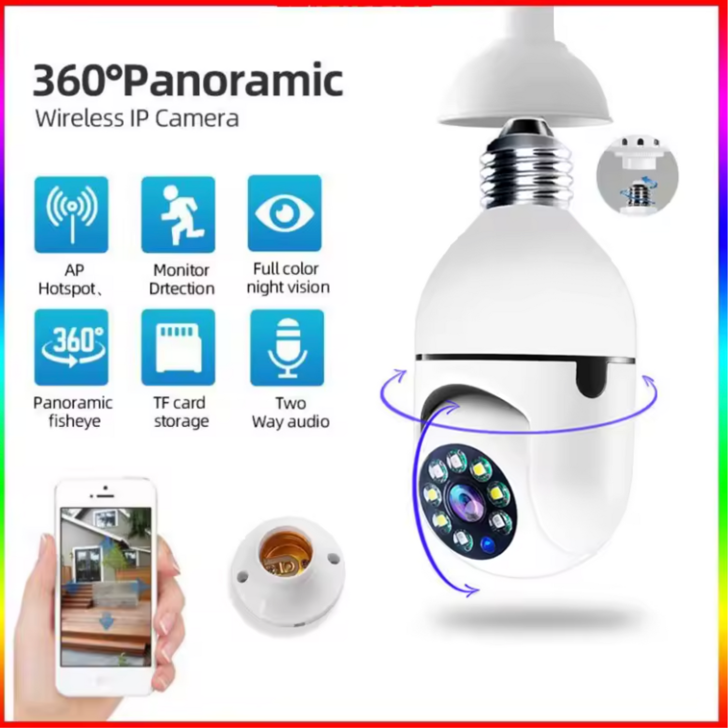 SecureBulb WiFi Security Camera (2 million pixels plus 64 memory)
