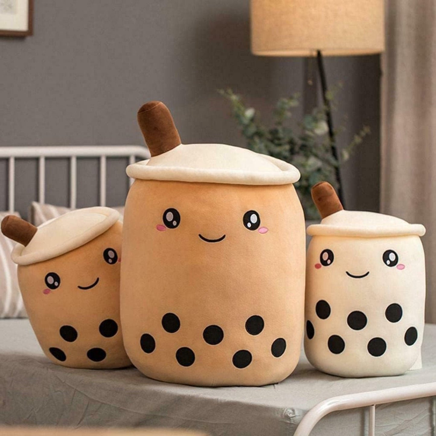 Cute Fruit Drink Plush Stuffed Soft Strawberry Milk Tea Plush Boba Tea Cup Toy Bubble Tea Pillow Cushion Kids Gift