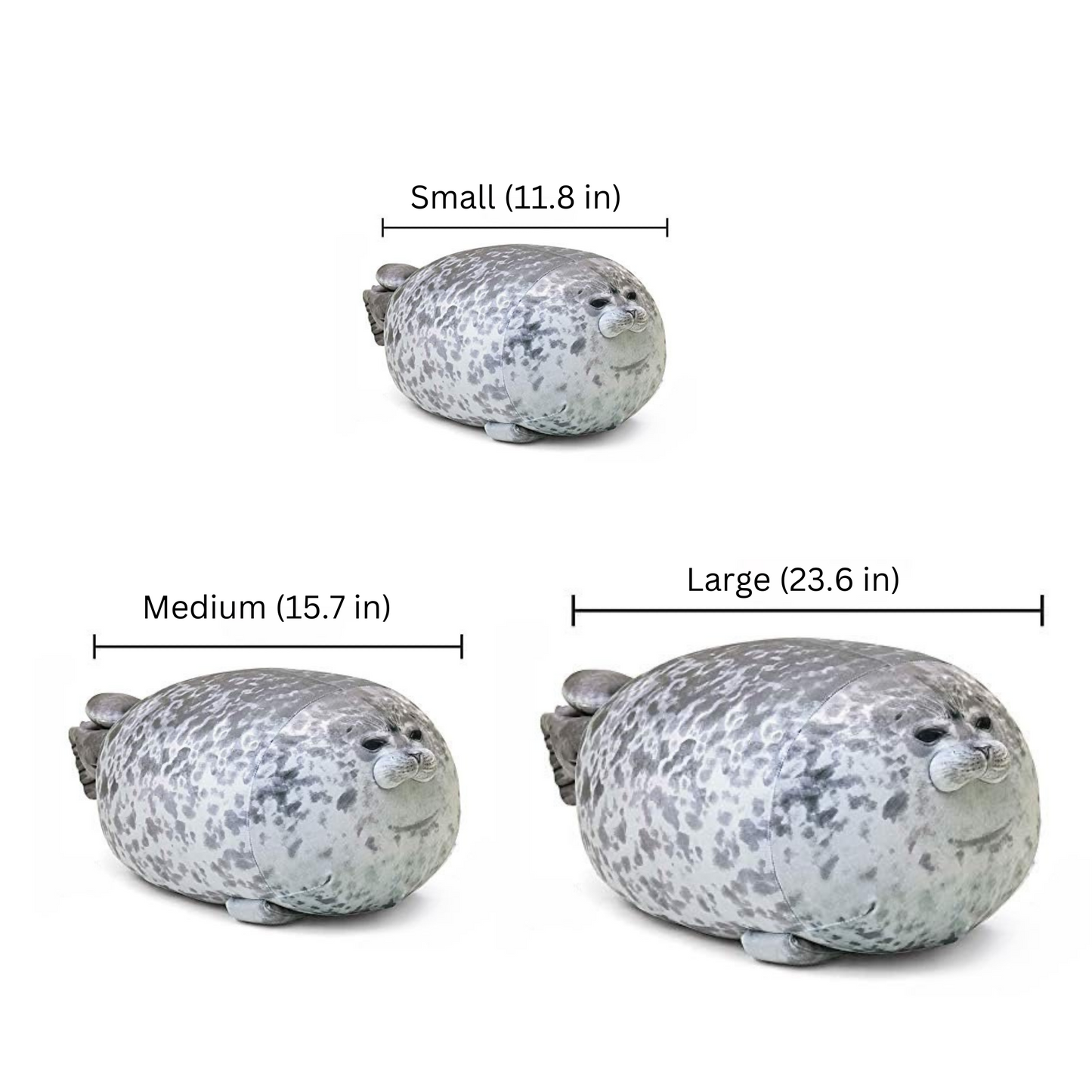 Chubby Blob Seal Pillow, Stuffed Cotton Plush Animal Toy Cute Ocean