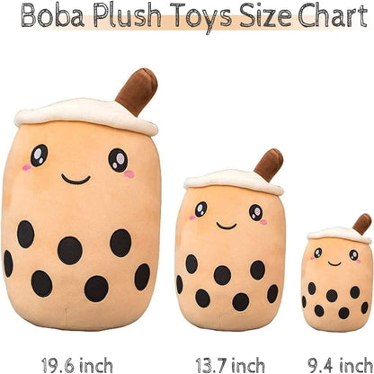 Cute Fruit Drink Plush Stuffed Soft Strawberry Milk Tea Plush Boba Tea Cup Toy Bubble Tea Pillow Cushion Kids Gift