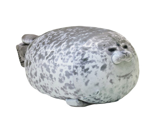 Chubby Blob Seal Pillow, Stuffed Cotton Plush Animal Toy Cute Ocean