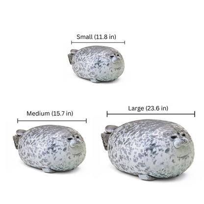 Chubby Blob Seal Pillow, Stuffed Cotton Plush Animal Toy Cute Ocean