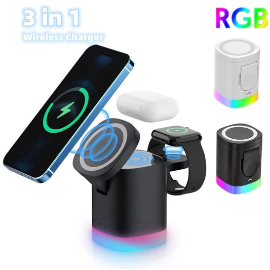 VoltMag 3-in-1 RGB Magnetic Wireless Charging Station