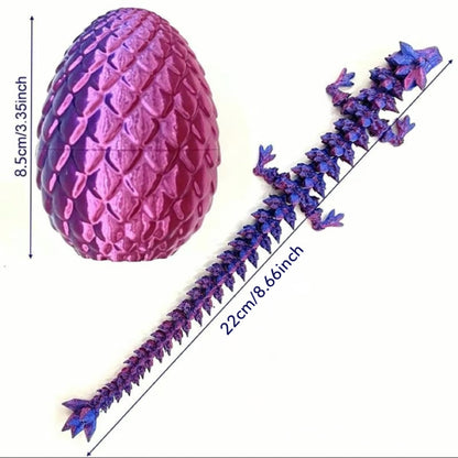 3D Printed Dragon Egg, Mystery Crystal Dragon Egg Fidget Toys Surprise, Easter Eggs Articulated Crystal Dragon Eggs with Dragon Inside